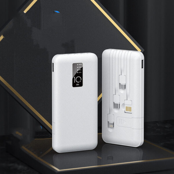 Mini Creative Large Capacity 20000 Power Bank With Cable