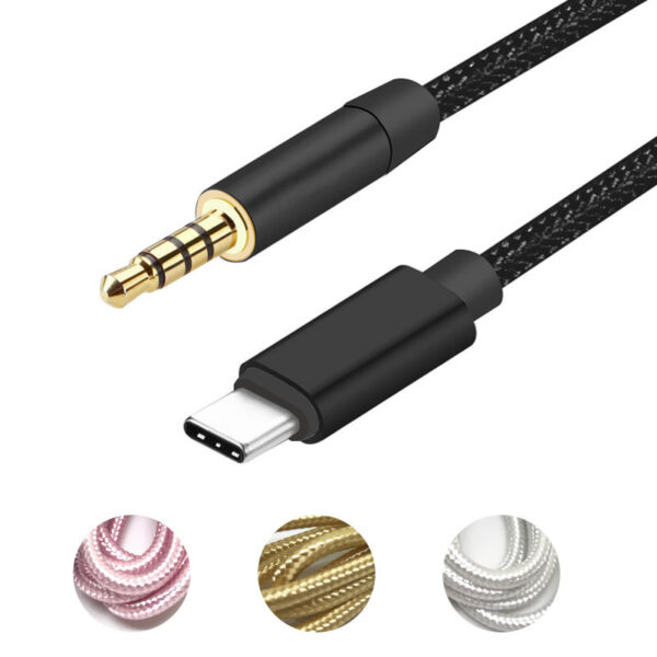 Type-C 3.5mm audio line Type-C AUX line TypeC vehicle audio line pure color braiding line