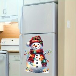 Snowman Christmas Light Bathroom Waterproof Stickers