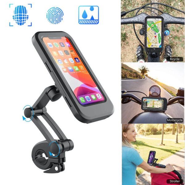 Adjustable Waterproof Bicycle Mobile Phone Holder Mount Universal Bike Support Mount Bracket Bag