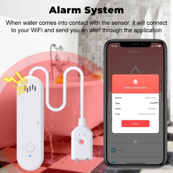 Graffiti Smart Wifi Leakage Immersion Alarm Sensor Remote Control Detector