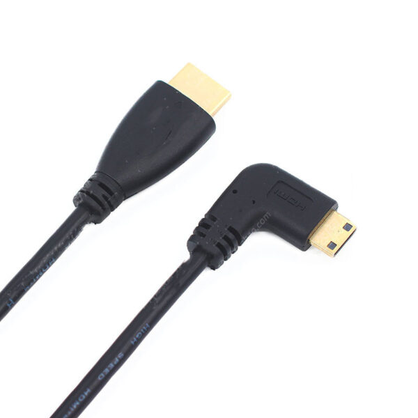 HDMI To HDMI Male To Male 90 Degree Elbow Large To Small High-definition Video Display Connector